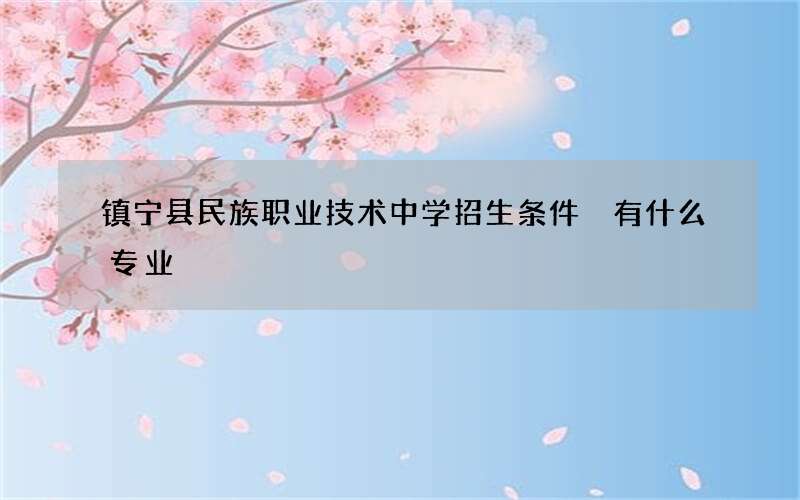 镇宁县民族职业技术中学招生条件 有什么专业